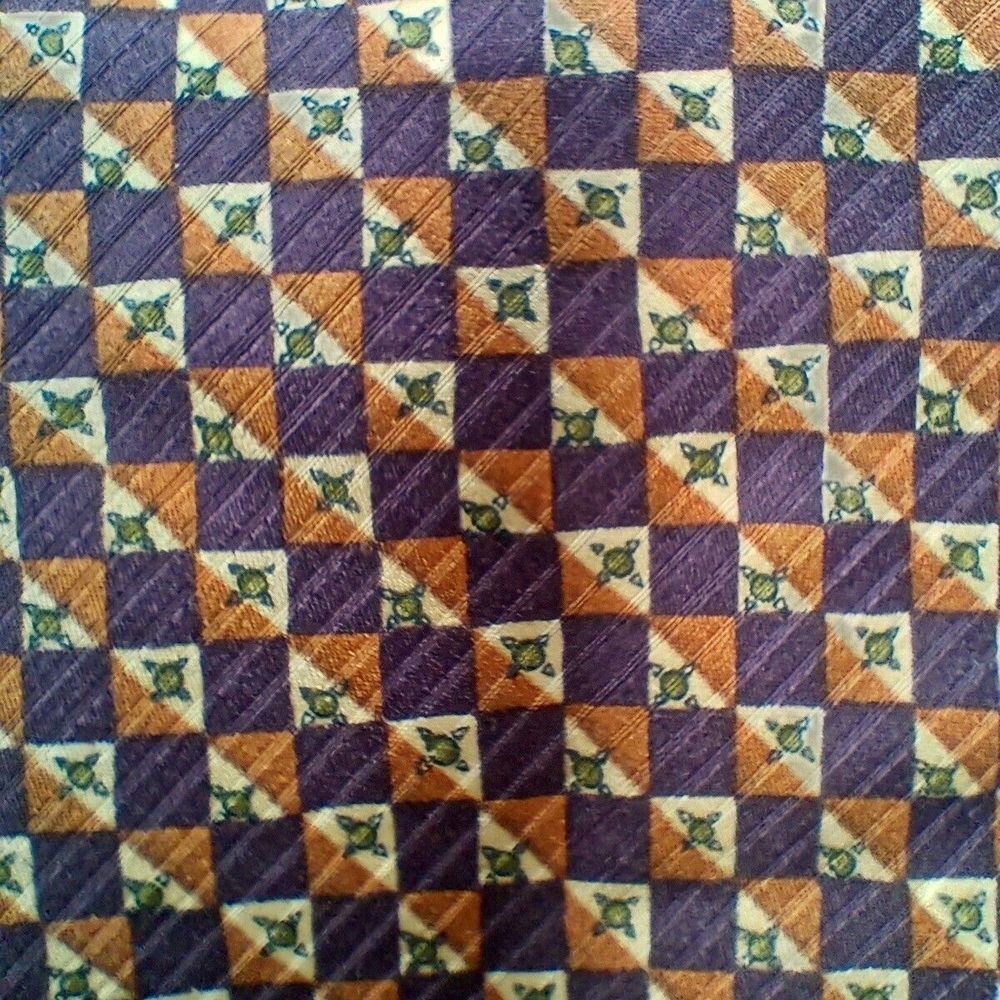 Chaps Ralph Lauren Neckwear Tie Vintage Geometric 100% Silk USA Made 57" x 3.75"
